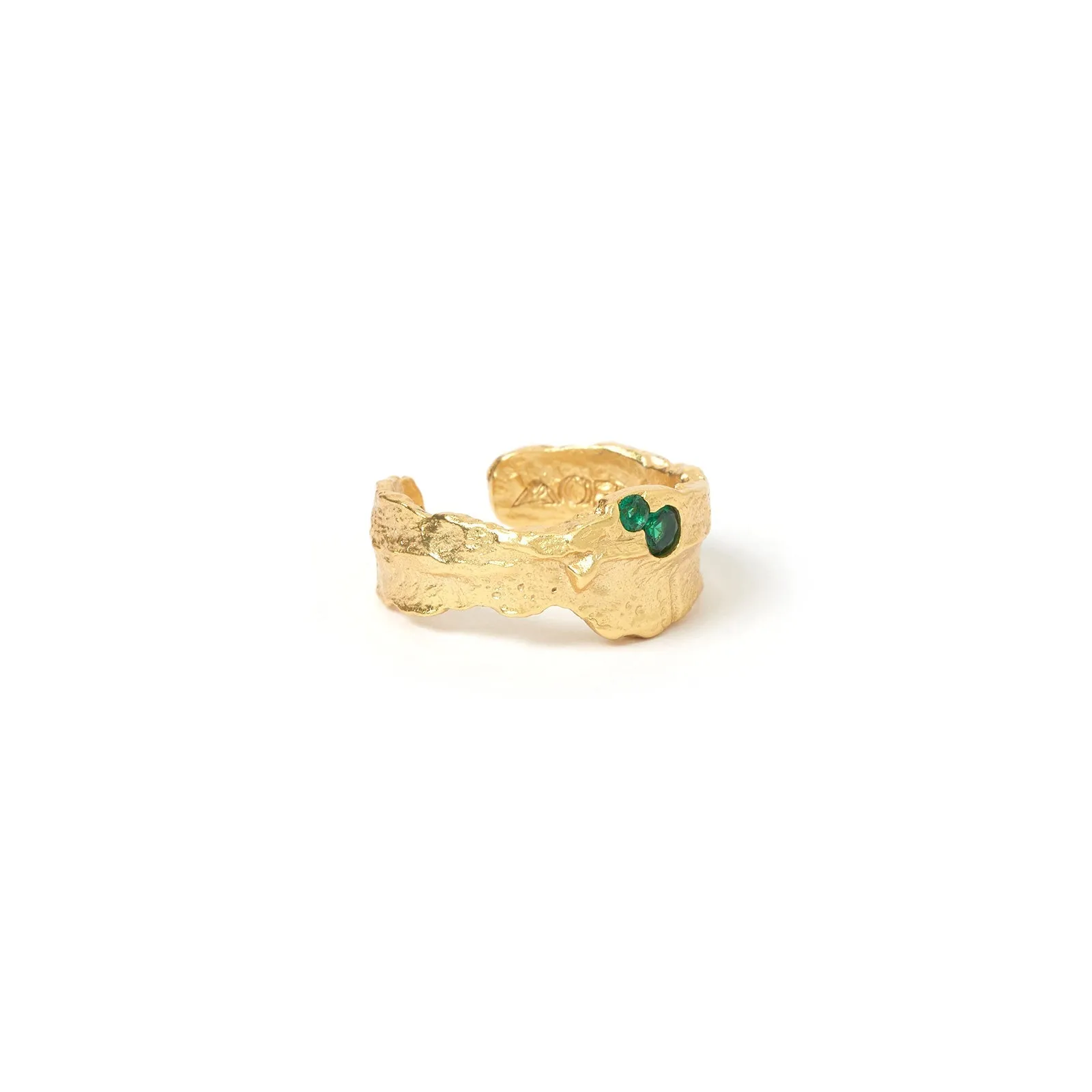 Anya Gold Ring - Emerald sold by Arms Of Eve product image thumbnail 5