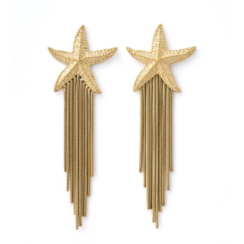 Shooting Star Gold Earrings sold by Arms Of Eve