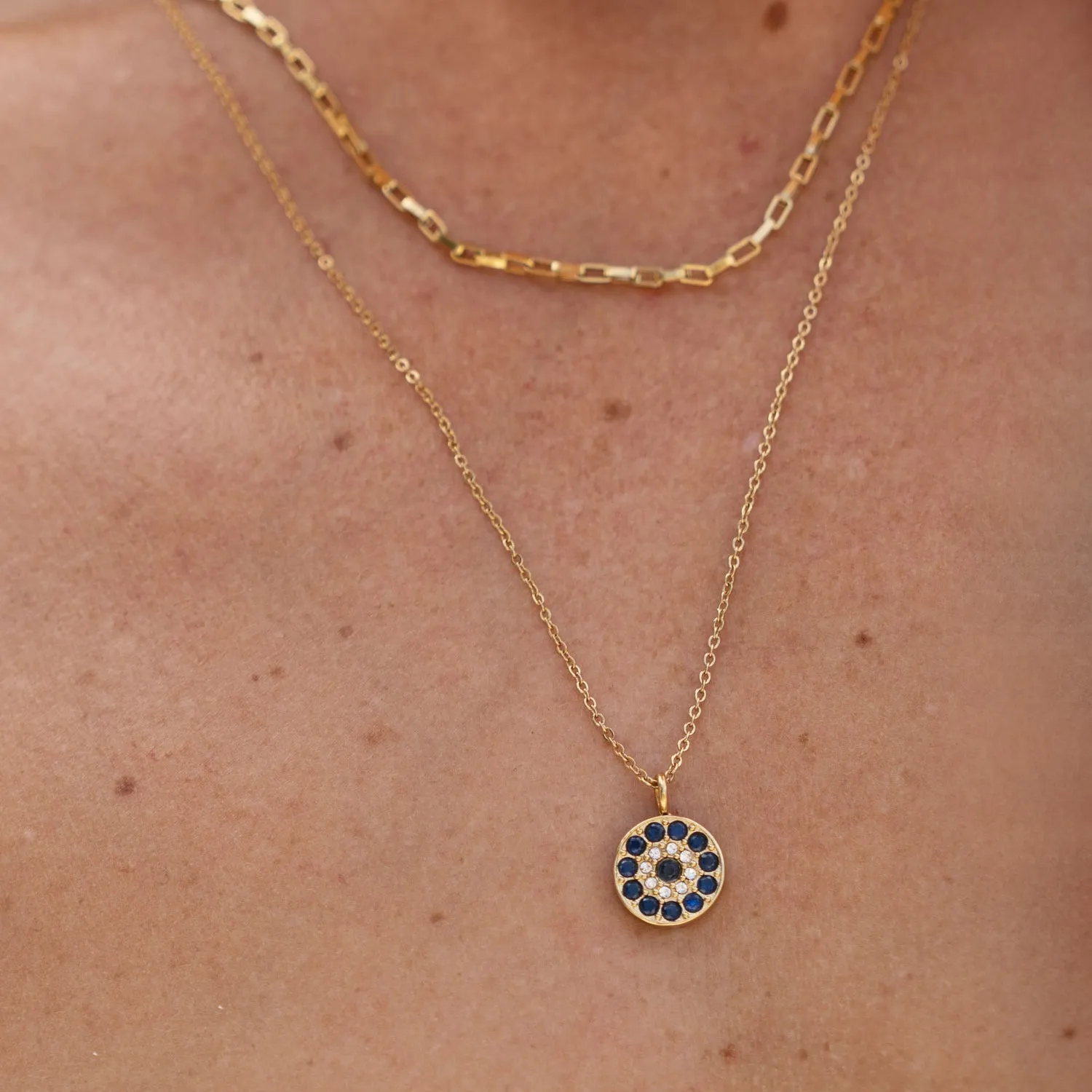 Protective Eye Charm Gold Necklace sold by Arms Of Eve product image thumbnail 2