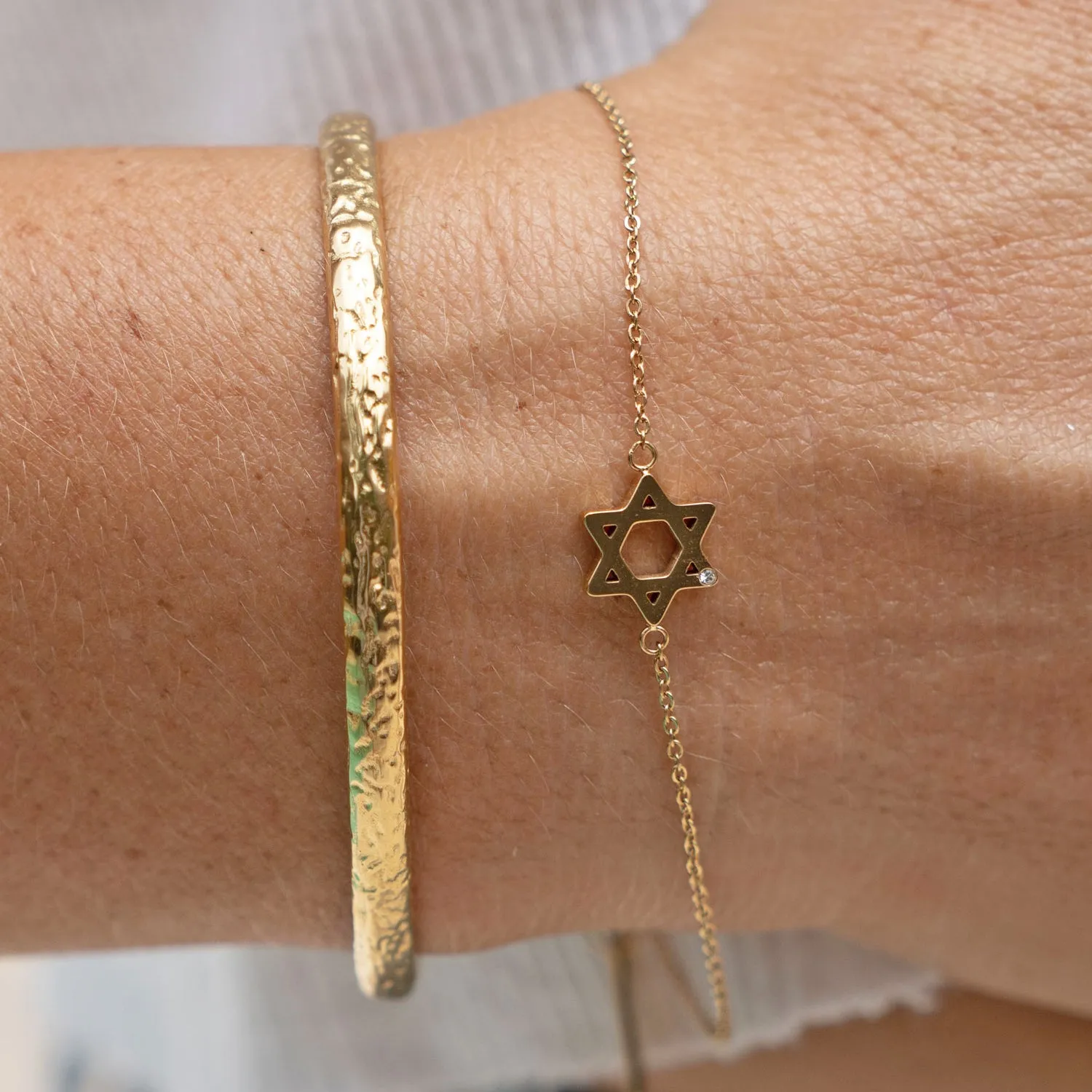 Star Of David Charm Gold Bracelet sold by Arms Of Eve product image thumbnail 2