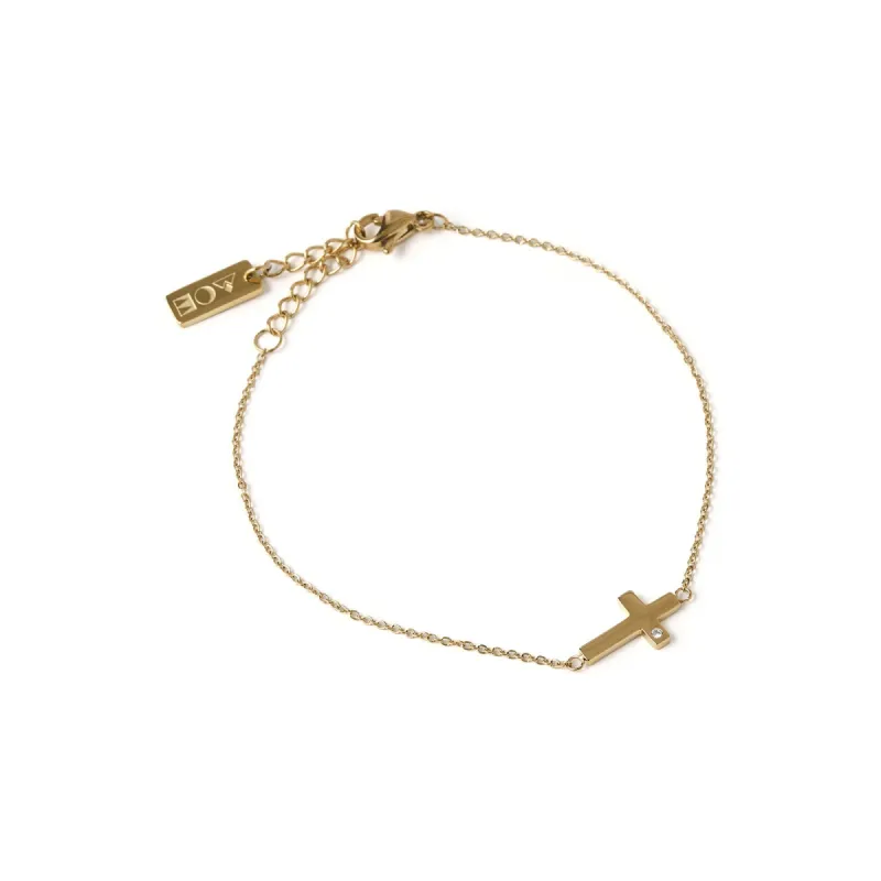 Cross Charm Gold Bracelet sold by Arms Of Eve