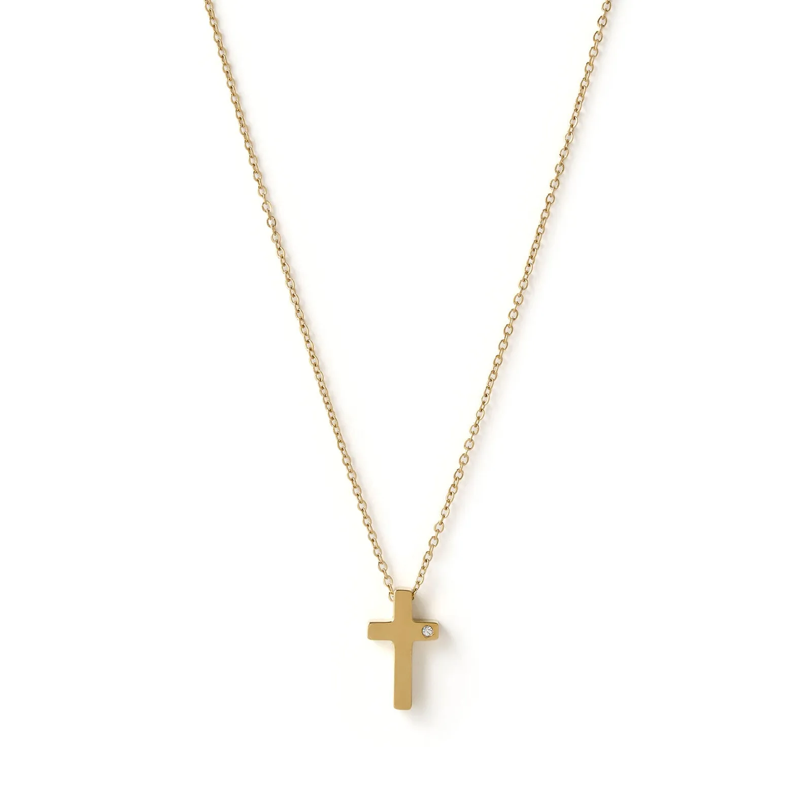 Cross Charm Gold Necklace sold by Arms Of Eve