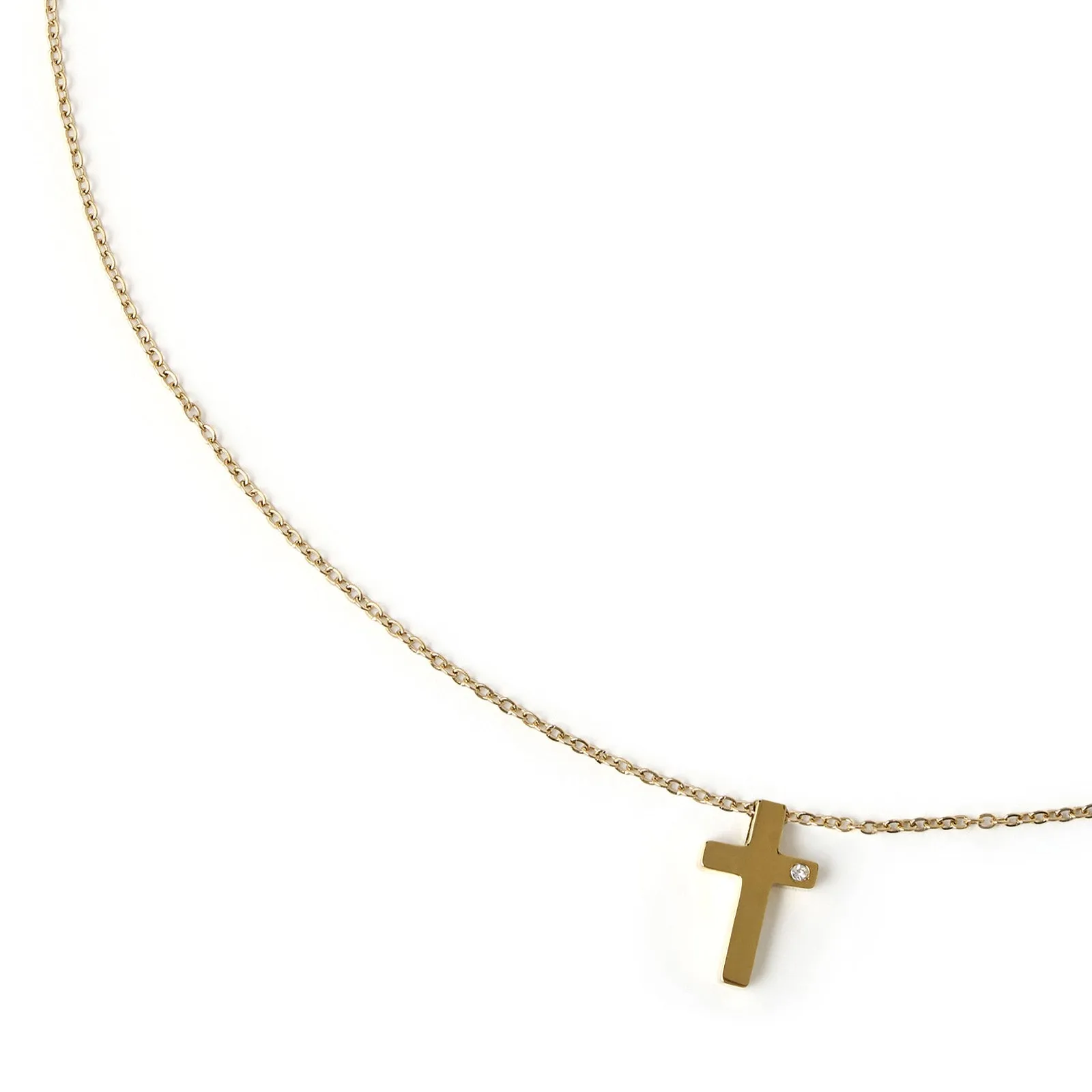 Cross Charm Gold Necklace sold by Arms Of Eve product image thumbnail 3