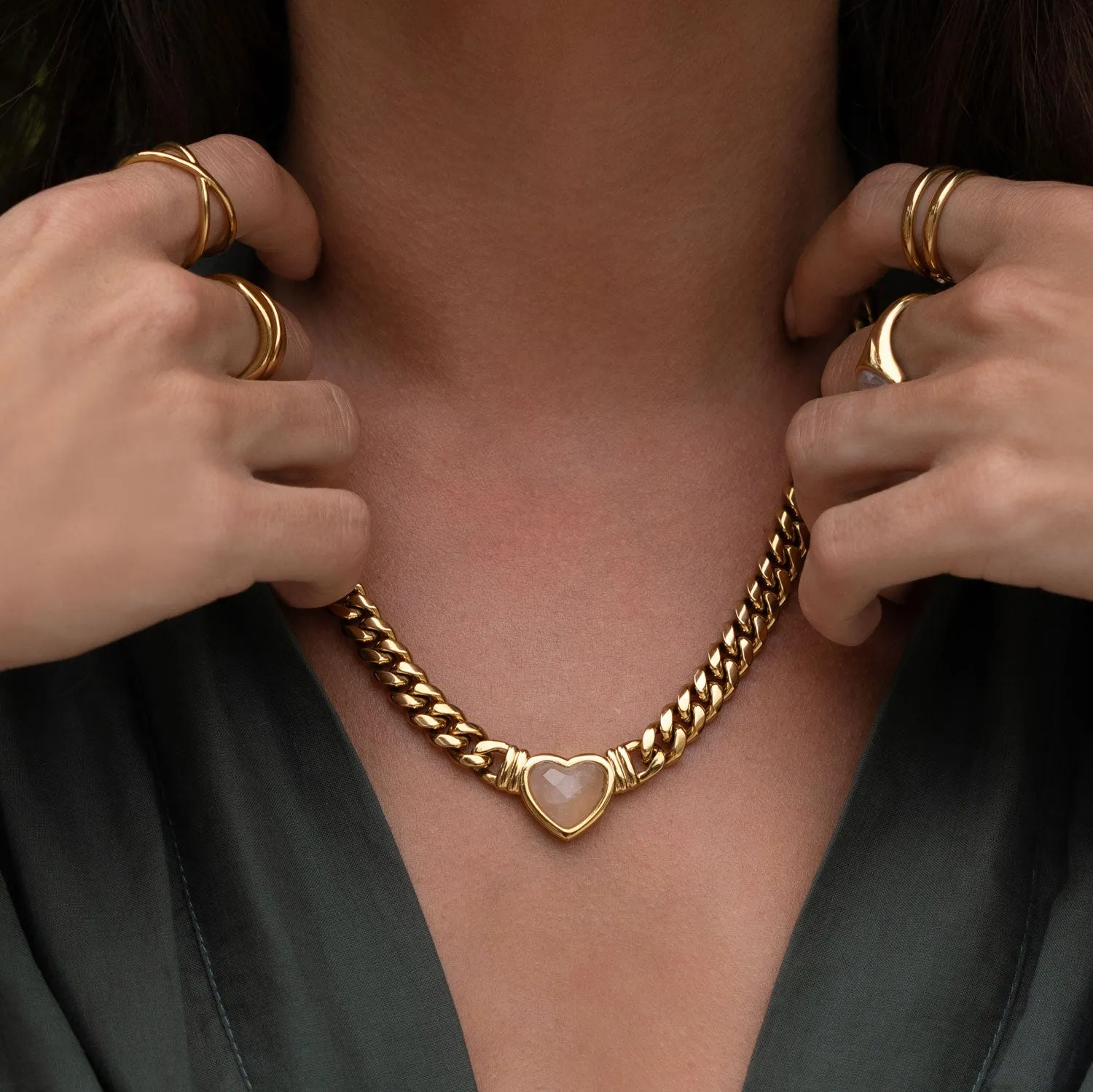 Valentine Necklace - Rose Quartz sold by Arms Of Eve product image thumbnail 2