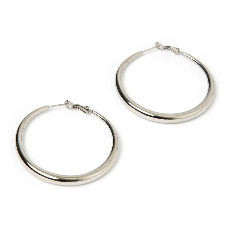 Riley Silver Hoop Earrings - Large sold by Arms Of Eve