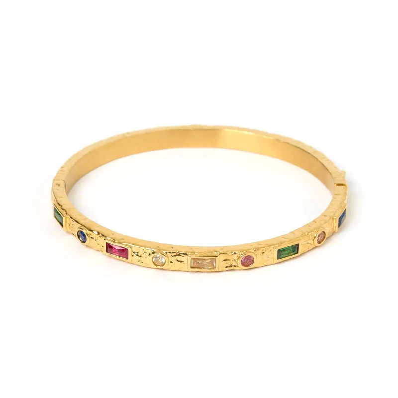 Melrose Gold Cuff Bracelet - Multi sold by Arms Of Eve