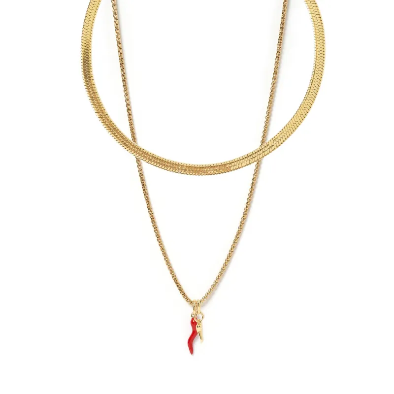 Lucky Cornicello Necklace Stack sold by Arms Of Eve