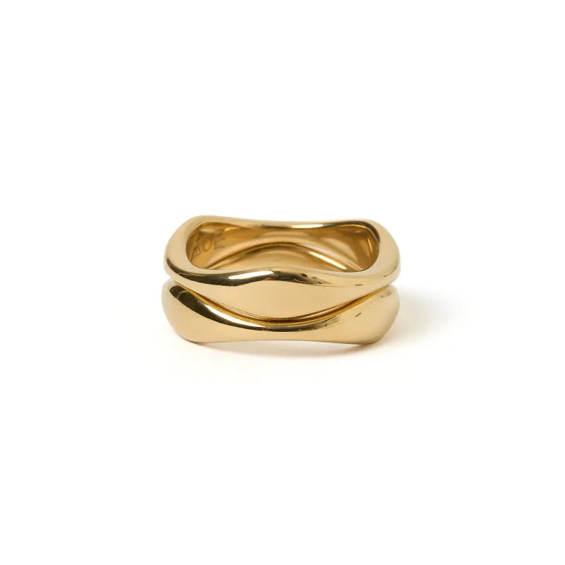 Double Dune Gold Ring Stack sold by Arms Of Eve