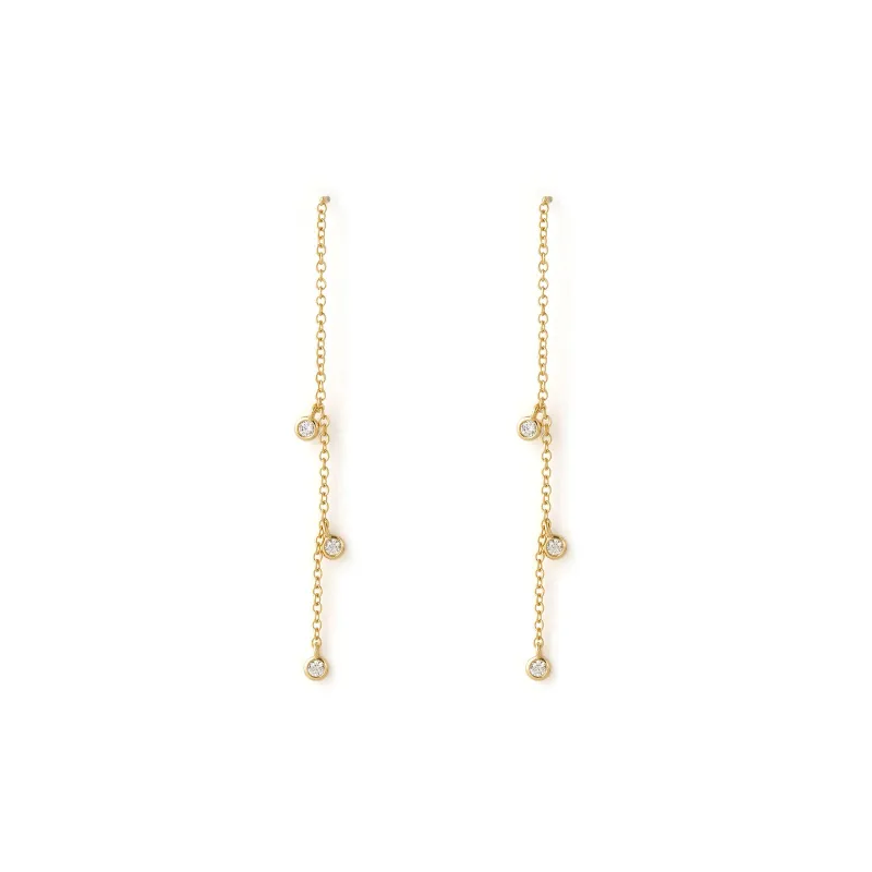 Comet Threader Gold Earrings sold by Arms Of Eve