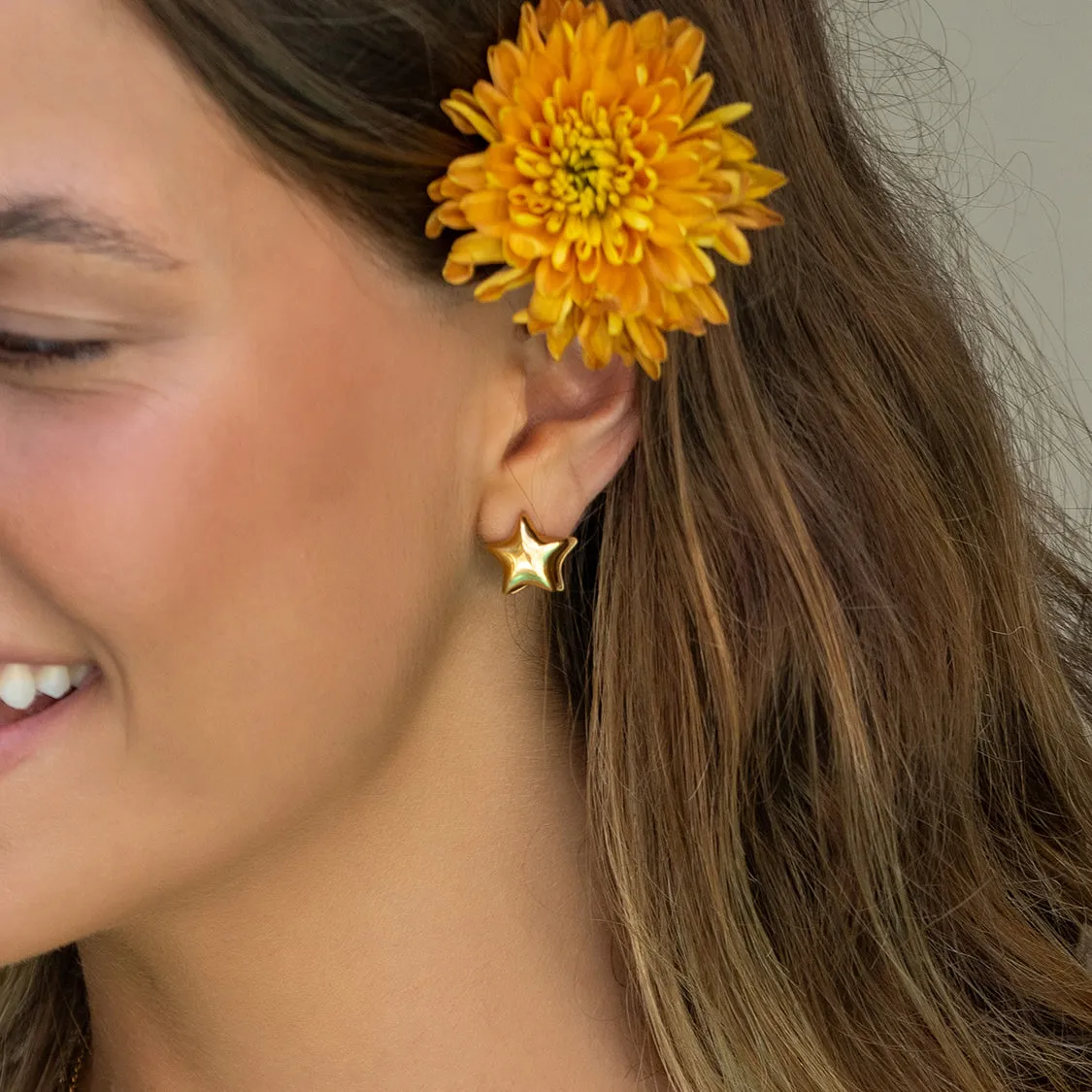 Star Struck Gold Earrings sold by Arms Of Eve product image thumbnail 3