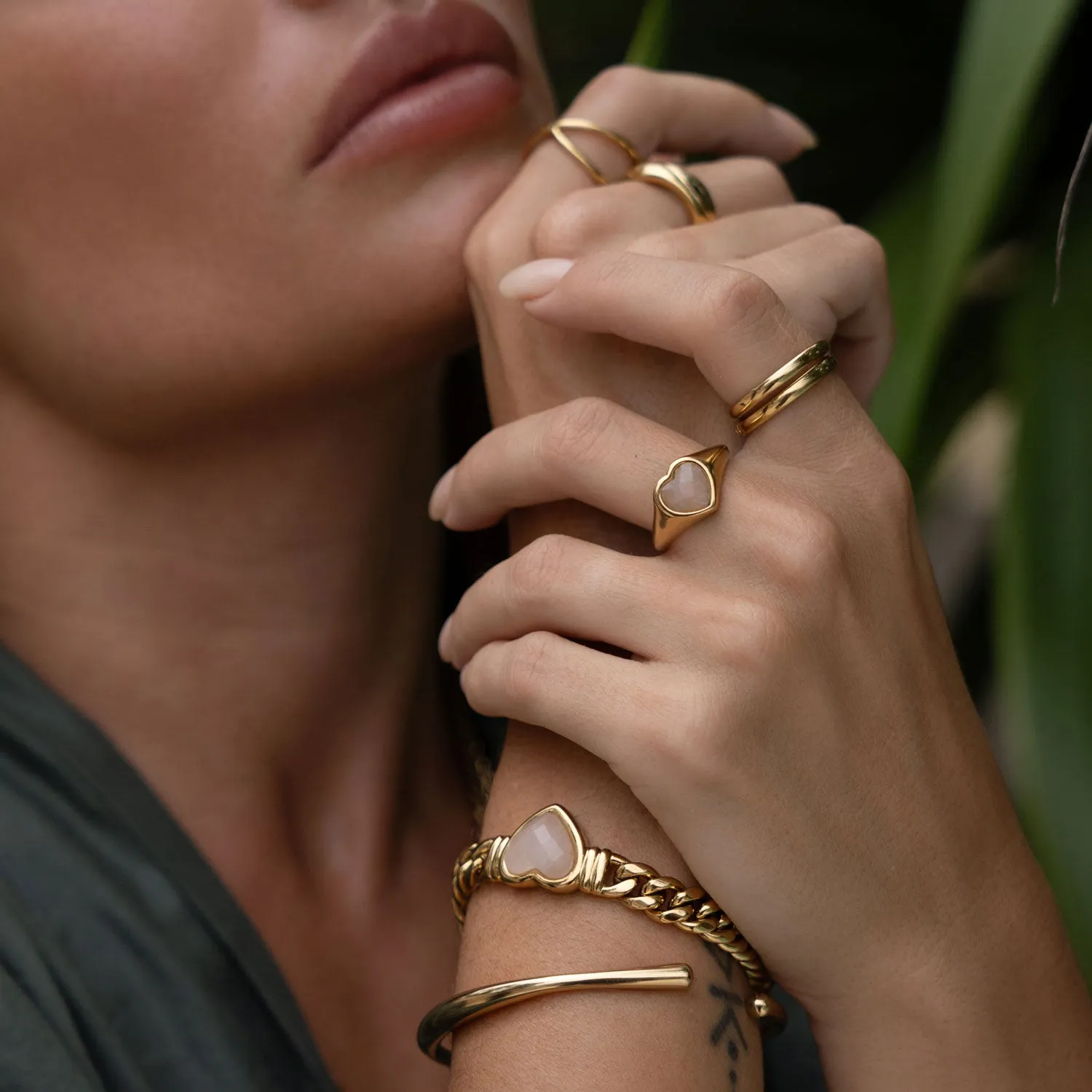 Romance Gold Ring - Rose Quartz sold by Arms Of Eve product image thumbnail 2