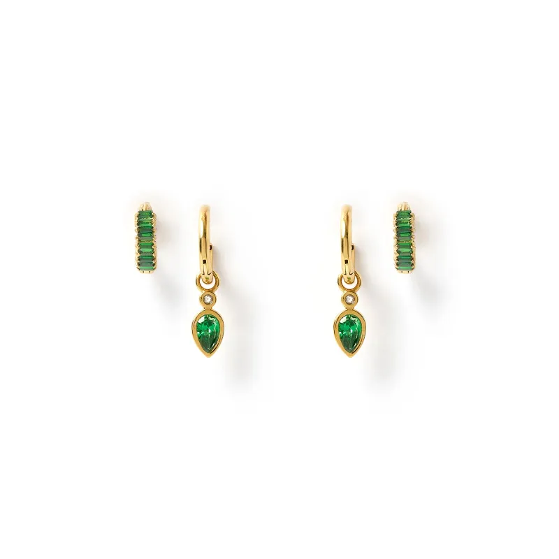 Kailey Earring Stack - Emerald sold by Arms Of Eve