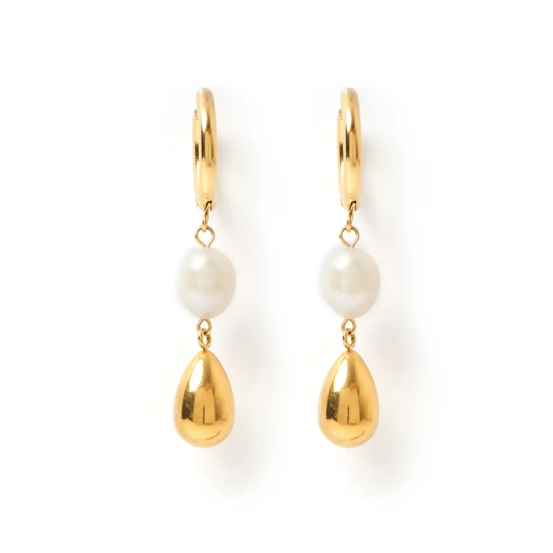 Arianna Pearl and Gold Earrings sold by Arms Of Eve