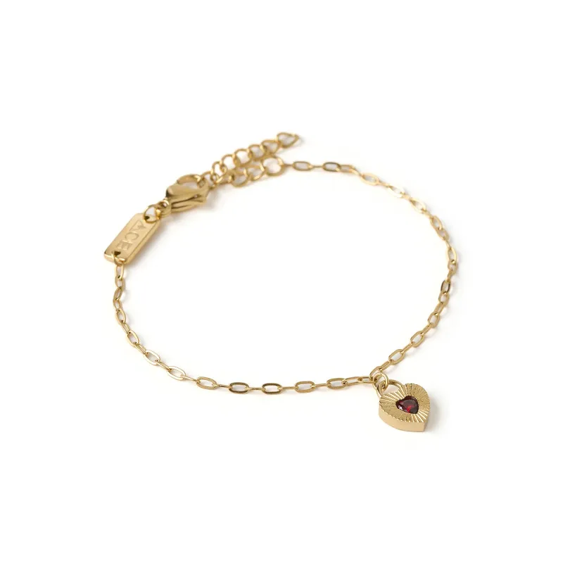 Ruby Heart Bracelet - Red sold by Arms Of Eve