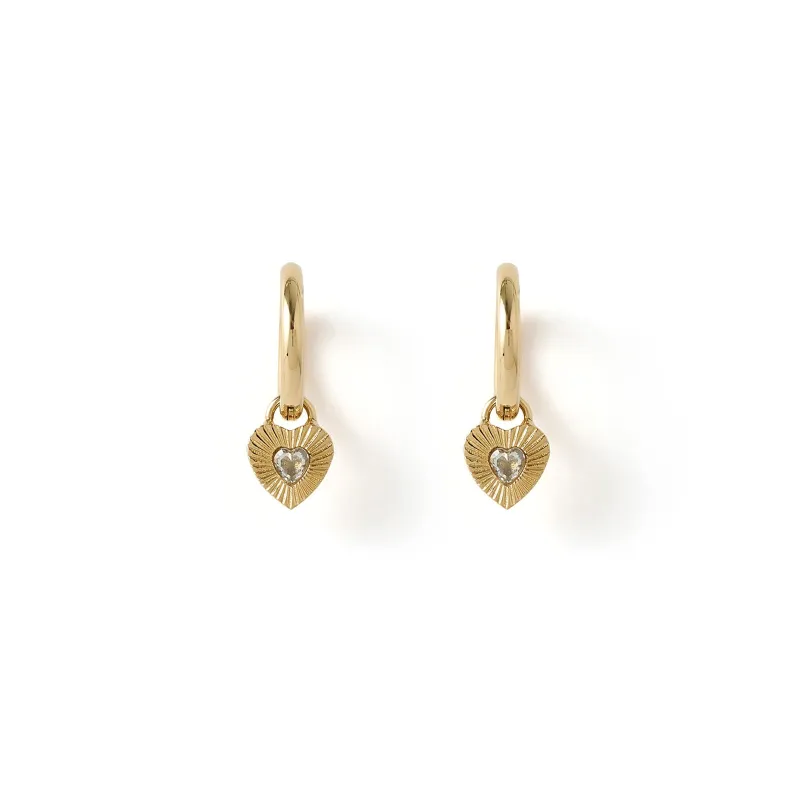 Ruby Heart Earrings - Stone sold by Arms Of Eve