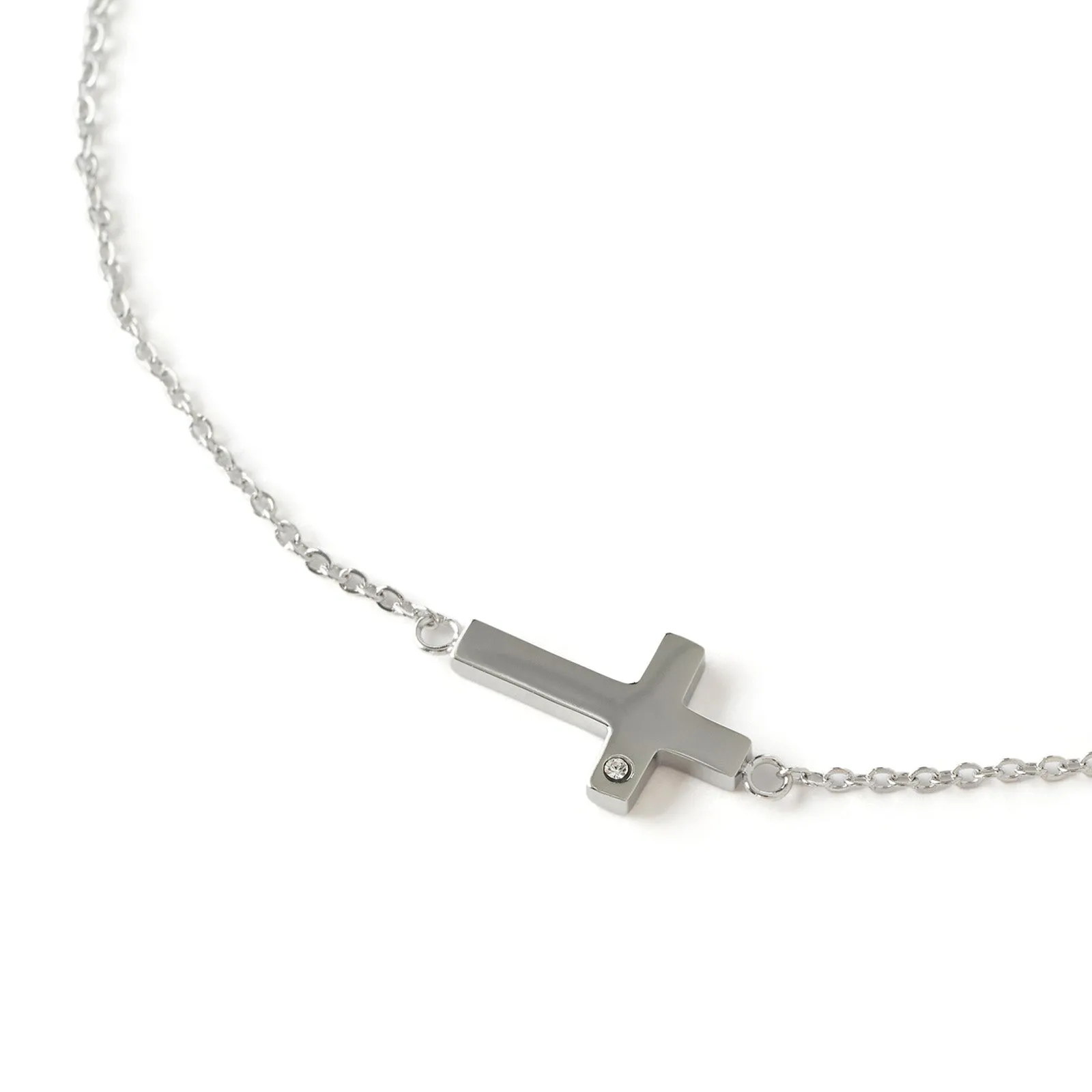 Cross Charm Silver Bracelet sold by Arms Of Eve product image thumbnail 2