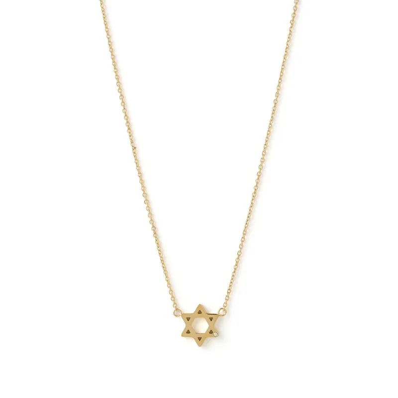Mini Star Of David Gold Necklace sold by Arms Of Eve