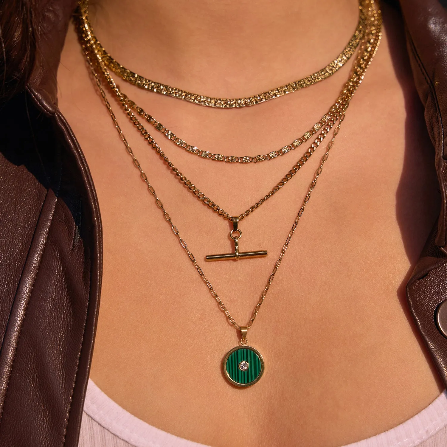 Koda Gold Necklace - Malachite sold by Arms Of Eve product image thumbnail 2