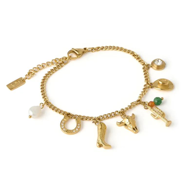 Rodeo Gold Charm Bracelet sold by Arms Of Eve