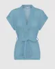 Sardinia Wrap Top - Bluebell sold by Arms Of Eve