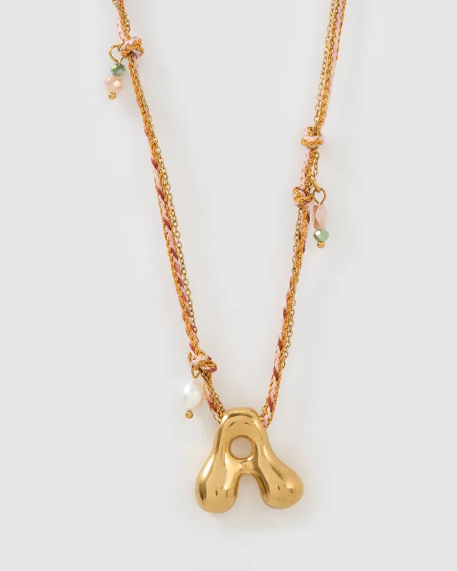 Bubble Letter Necklace - Blush sold by Arms Of Eve