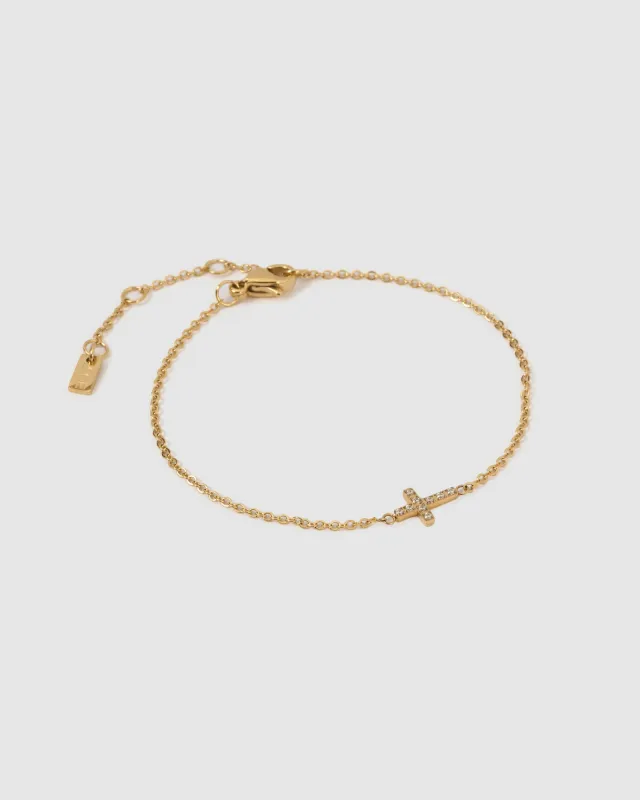 Cross Charm Bracelet - Stone sold by Arms Of Eve