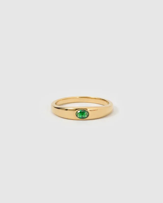 Aria Gold Ring - Emerald sold by Arms Of Eve