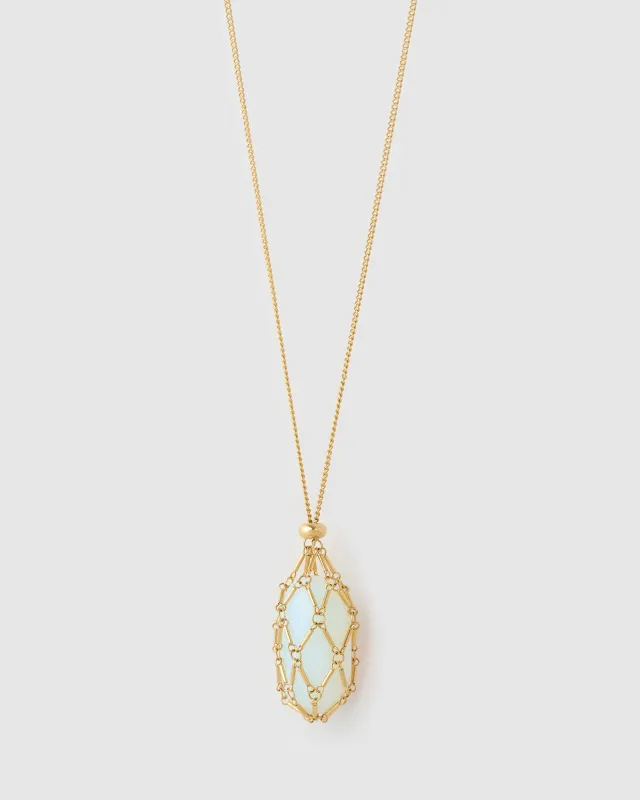 Lotus Necklace - Opal sold by Arms Of Eve