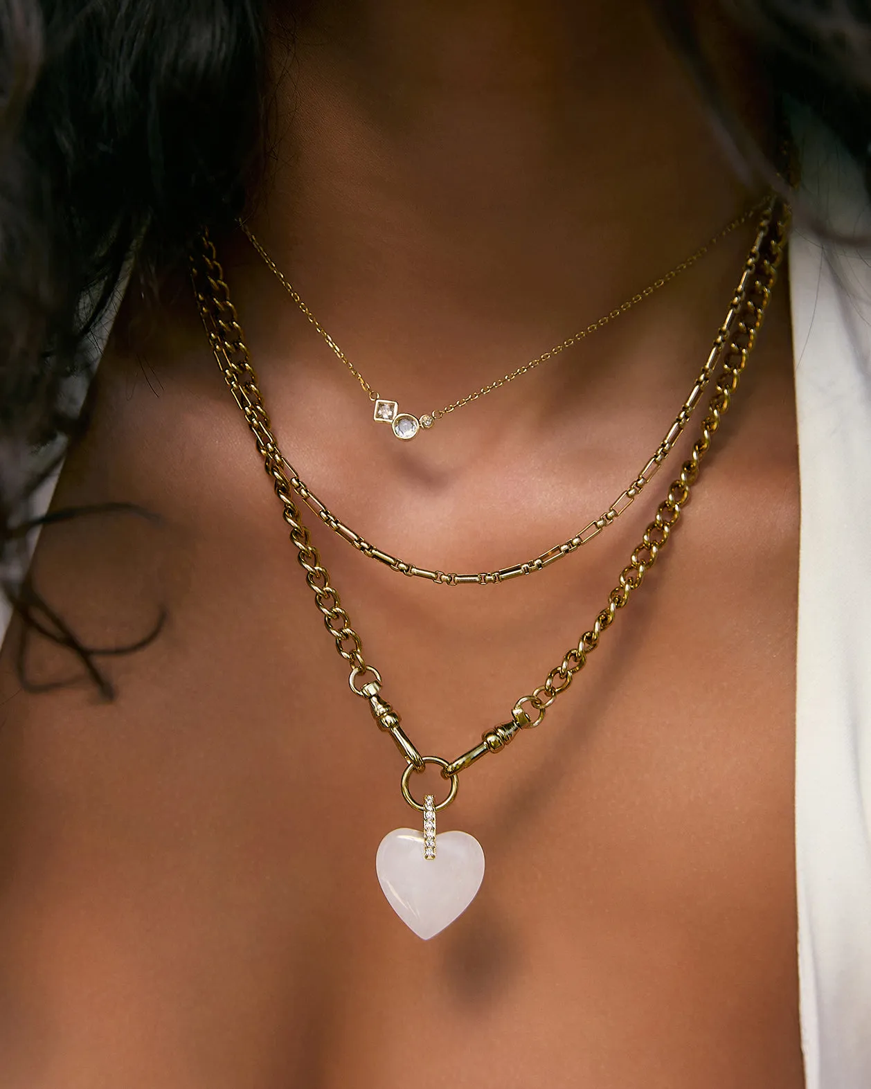 Violet Heart Necklace - White Agate sold by Arms Of Eve product image thumbnail 2