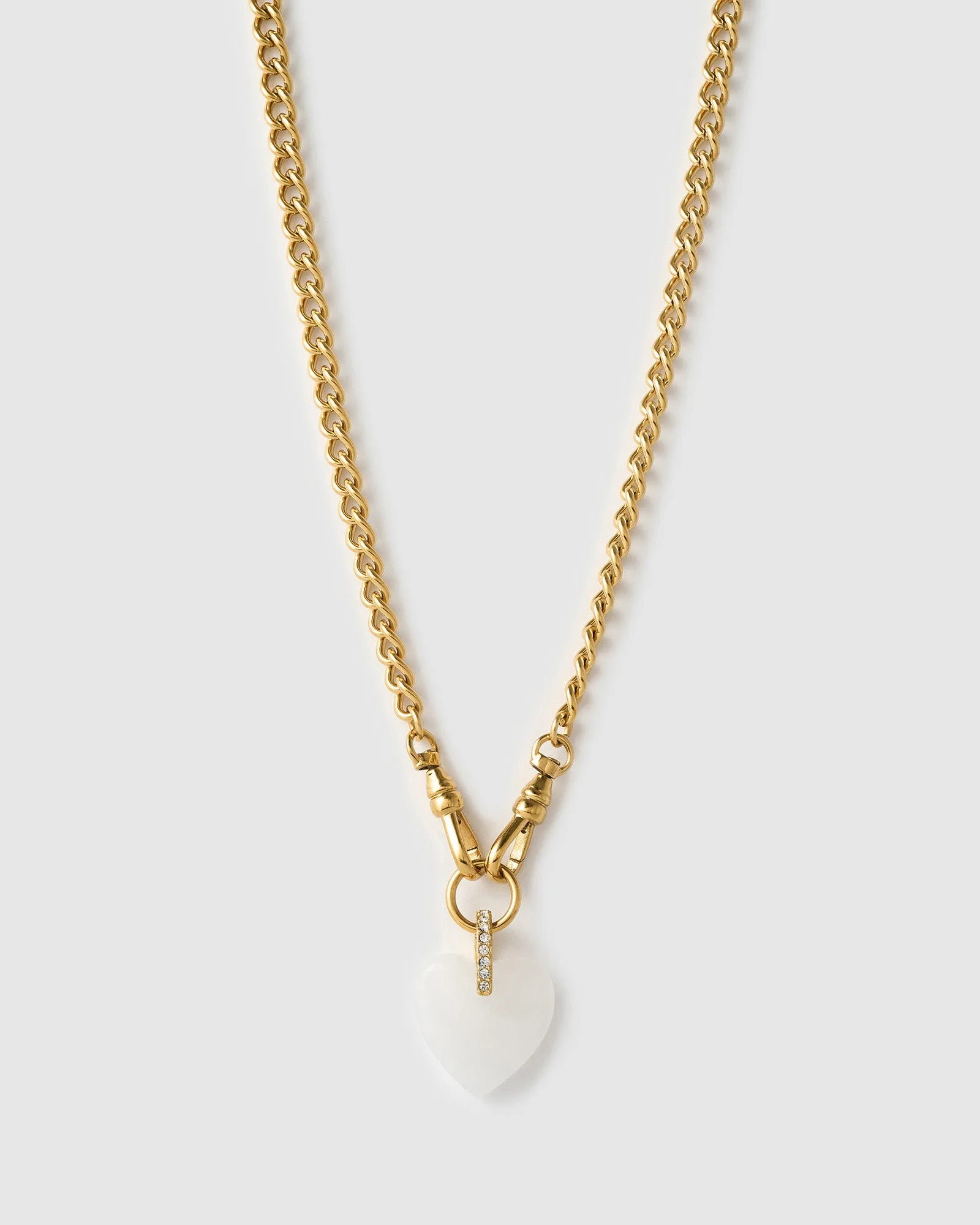 Violet Heart Necklace - White Agate sold by Arms Of Eve