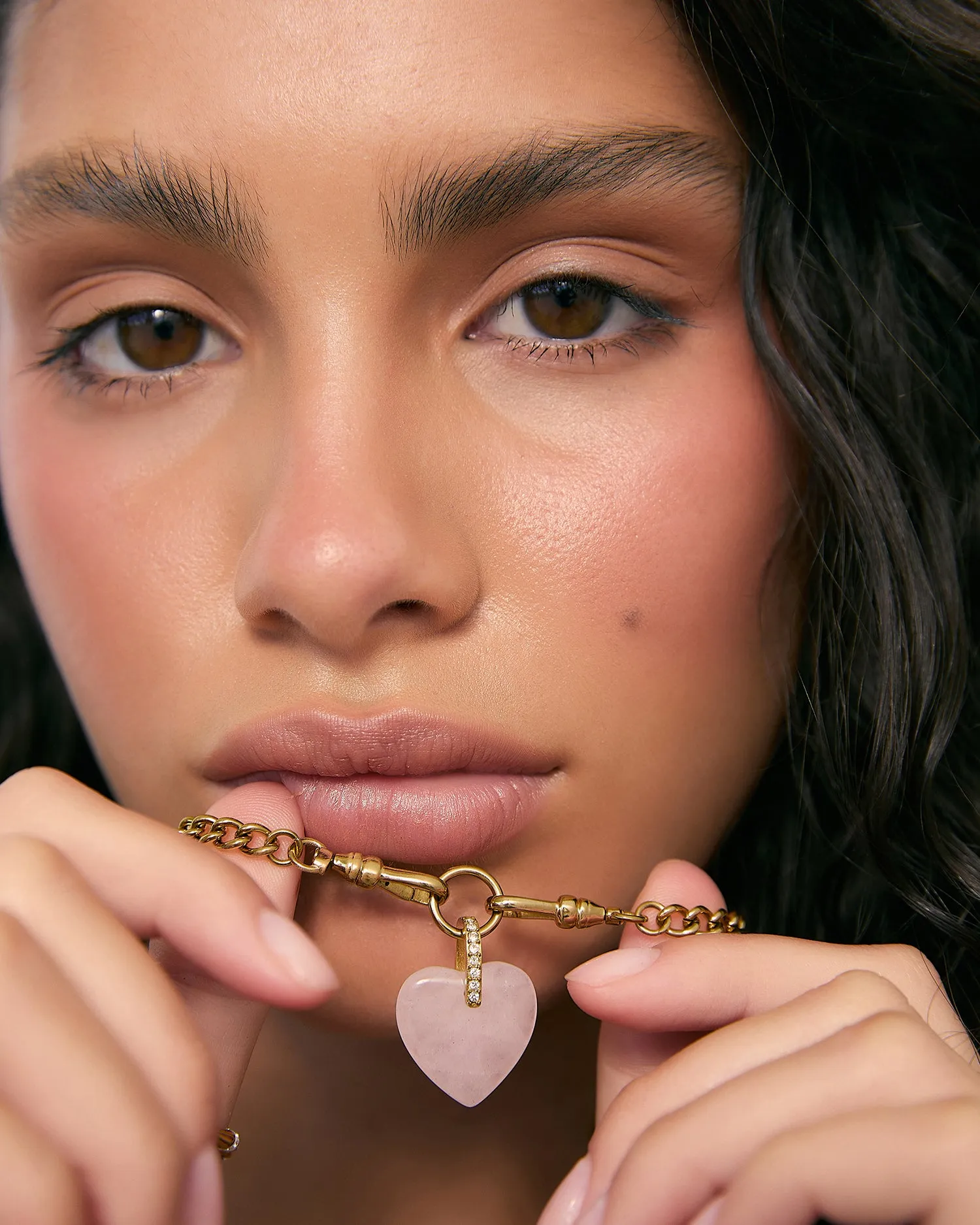 Violet Heart Necklace - Rose Quartz sold by Arms Of Eve product image thumbnail 3