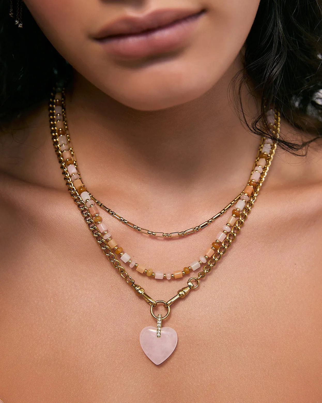 Violet Heart Necklace - Rose Quartz sold by Arms Of Eve product image thumbnail 2