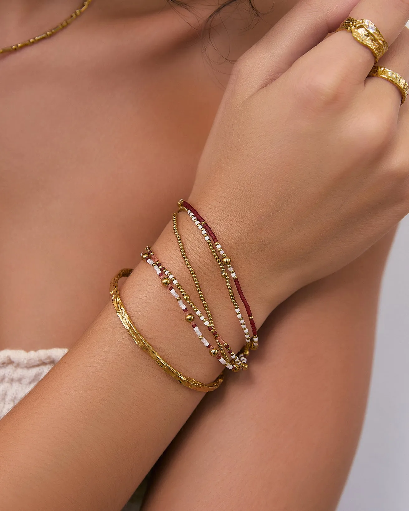 Henne Bracelet Stack - Burgundy sold by Arms Of Eve product image thumbnail 2