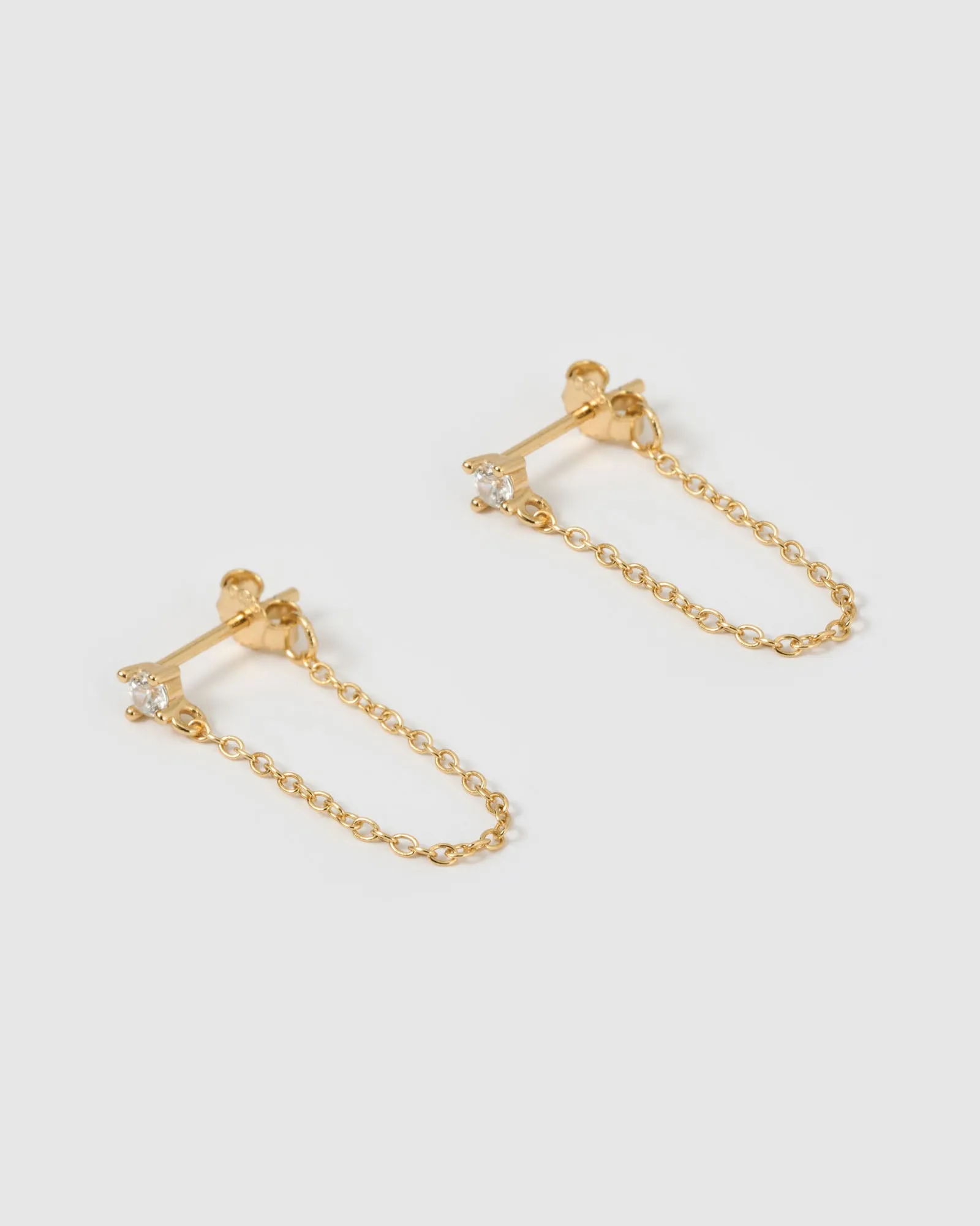 Mia Gold Chain Earrings sold by Arms Of Eve product image thumbnail 4