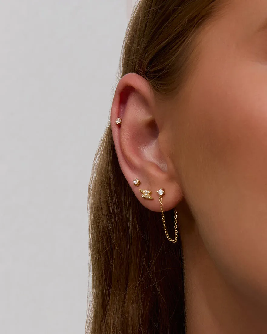 Mia Gold Chain Earrings sold by Arms Of Eve product image thumbnail 3