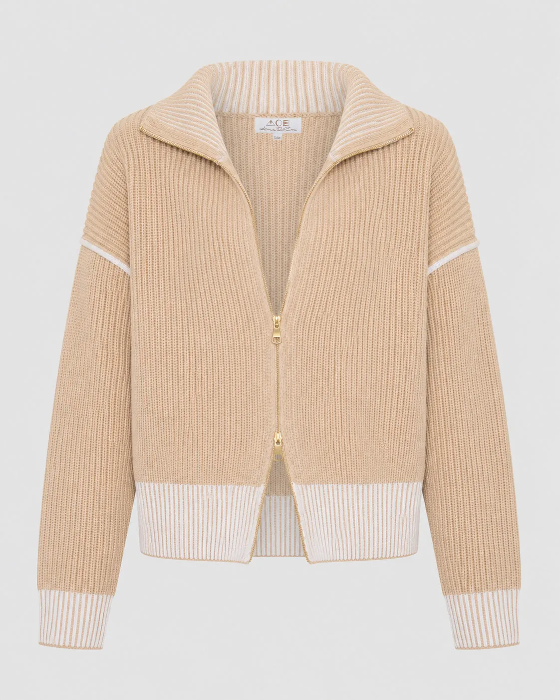 Cortina Double Zip Knit - Sand sold by Arms Of Eve product image thumbnail 2