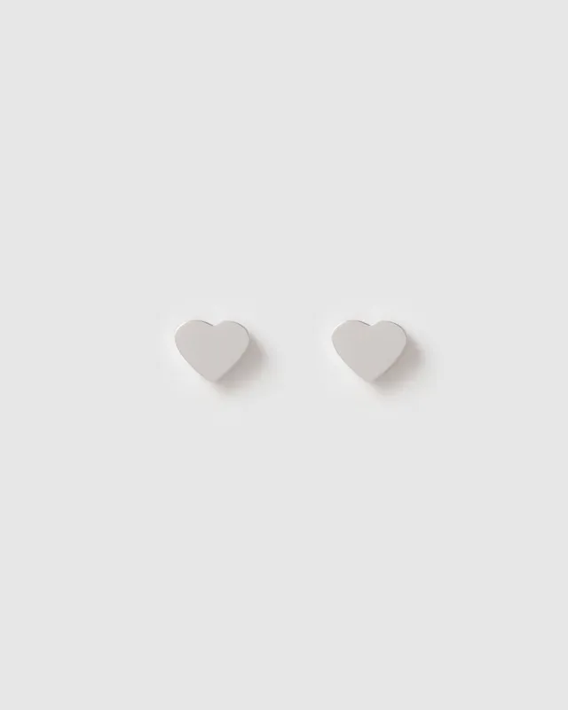 Heartbeat Silver Stud Earrings made by Arms Of Eve