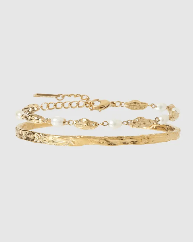 Helena Bracelet Stack - Gold made by Arms Of Eve