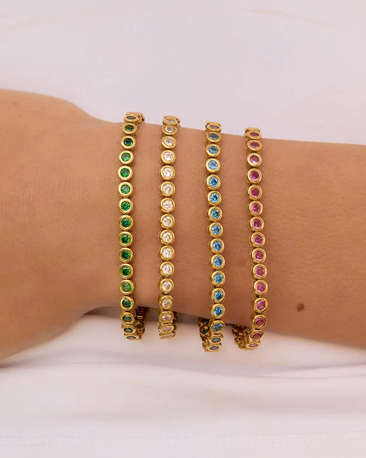 Winona Gold Bracelet - Emerald sold by Arms Of Eve product image thumbnail 3