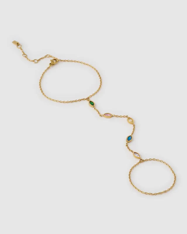 Georgie Gold Hand Chain made by Arms Of Eve