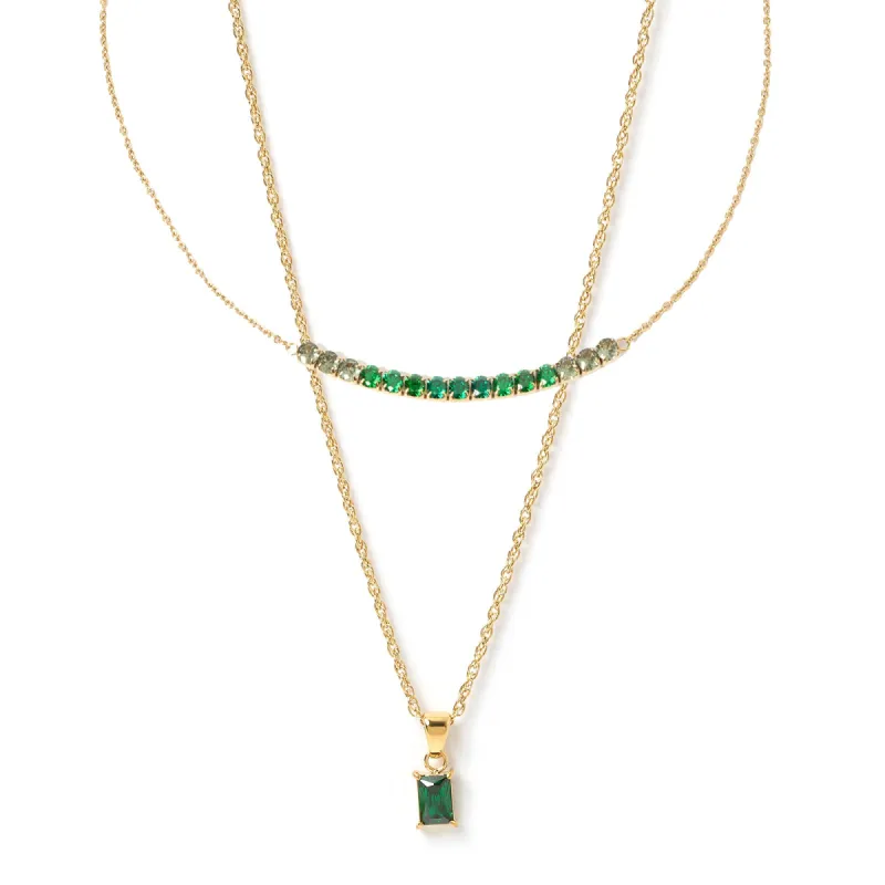 Ombre Necklace Stack - Emerald sold by Arms Of Eve