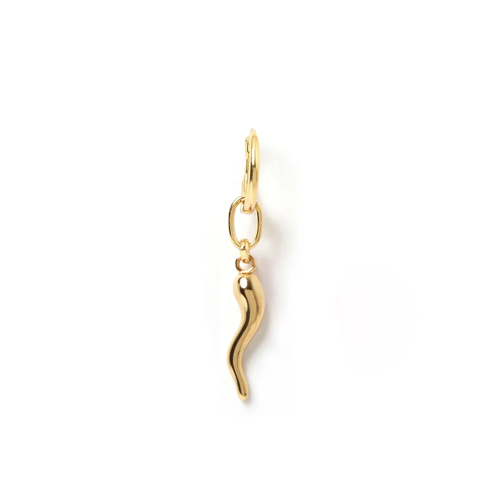 Cornicello Gold Single Charm Earring - Large sold by Arms Of Eve