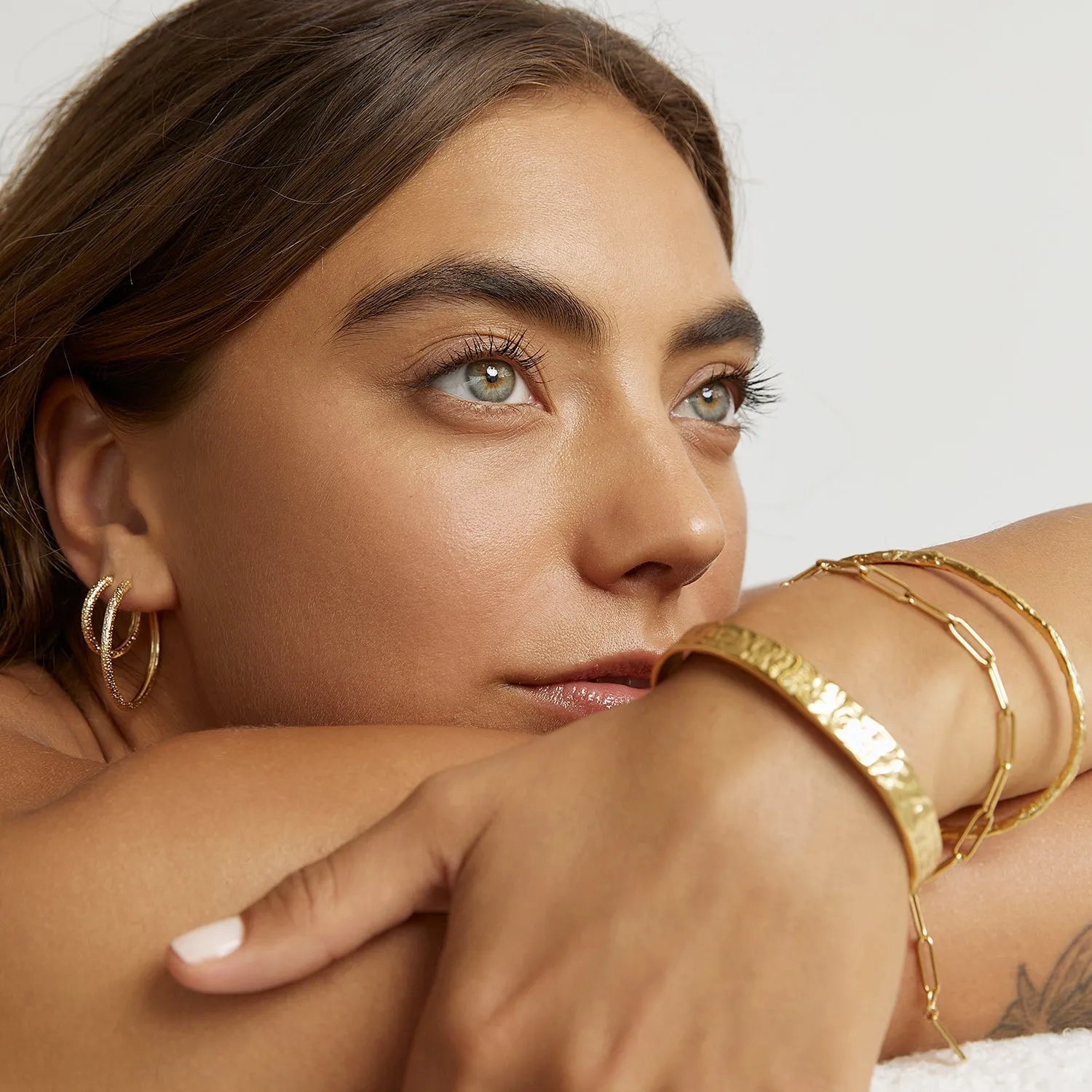 Double Hoop Earring Stack - Gold sold by Arms Of Eve product image thumbnail 4