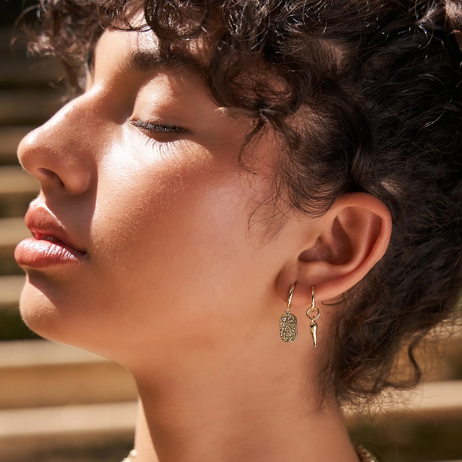 Cornicello Gold Single Charm Earring - Small sold by Arms Of Eve product image thumbnail 2