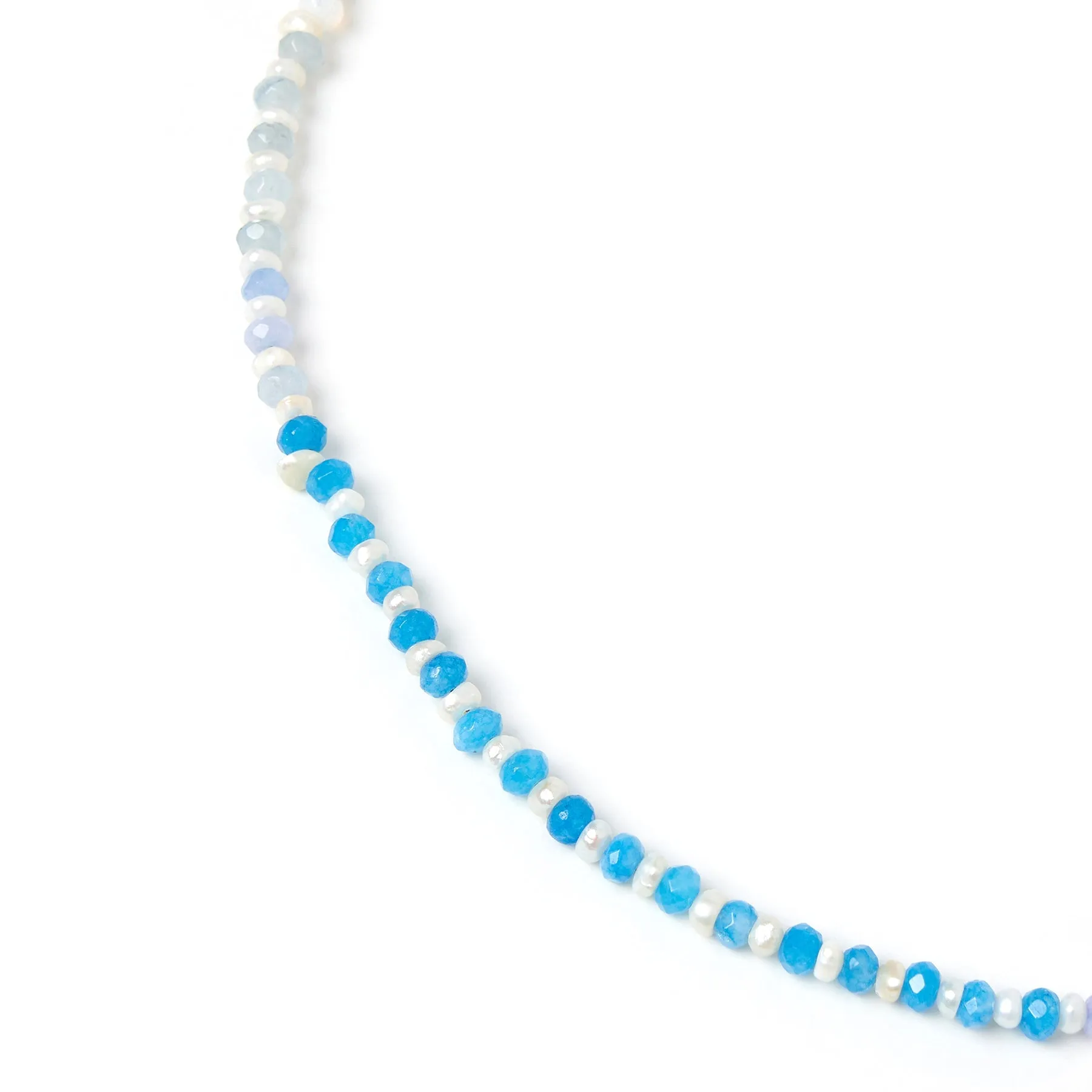 Bloom Pearl and Gemstone Necklace - Ocean sold by Arms Of Eve product image thumbnail 3
