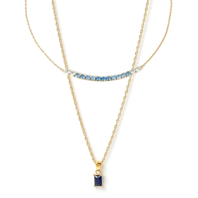 Ombre Necklace Stack - Sapphire sold by Arms Of Eve
