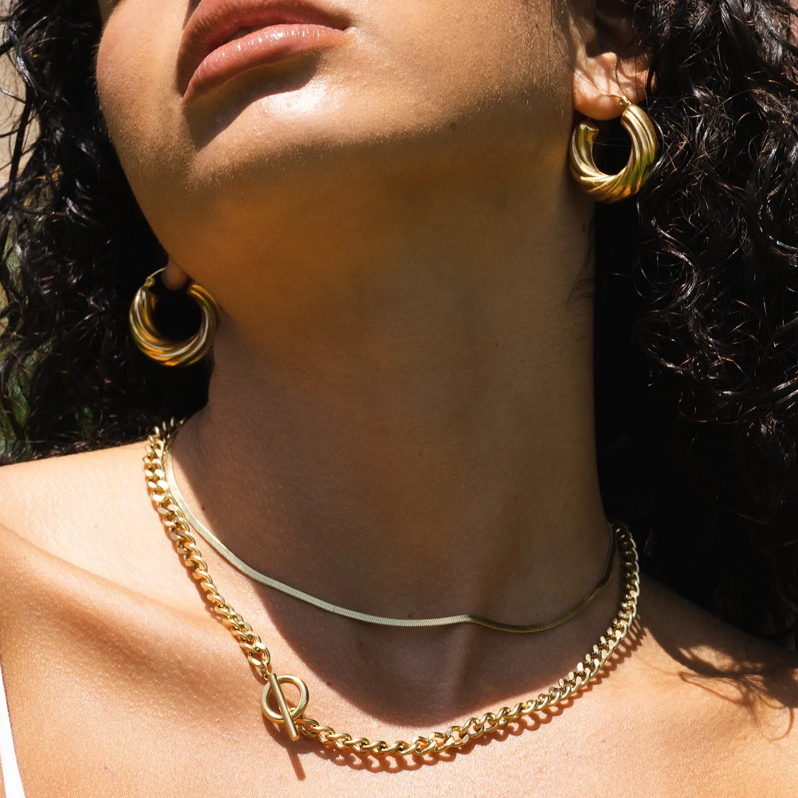 Dolce Double Stack Gold Necklace sold by Arms Of Eve product image thumbnail 3