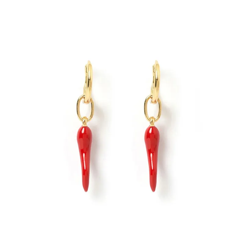 Cornicello Red Charm Earrings sold by Arms Of Eve