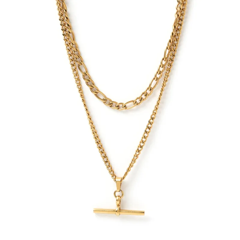 Marcella Double Stack Gold Necklace sold by Arms Of Eve