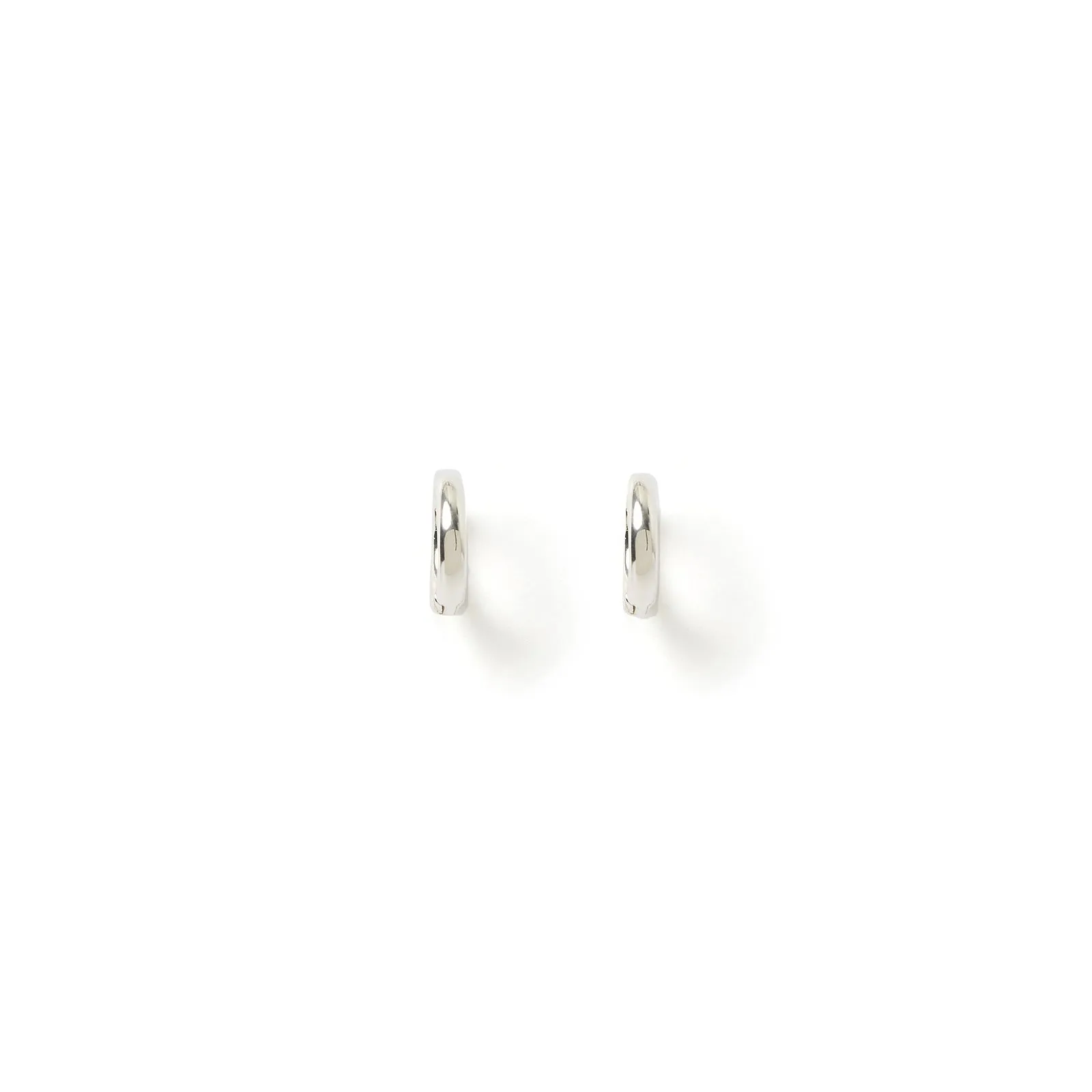 Shia Silver Huggie Earrings sold by Arms Of Eve product image thumbnail 3